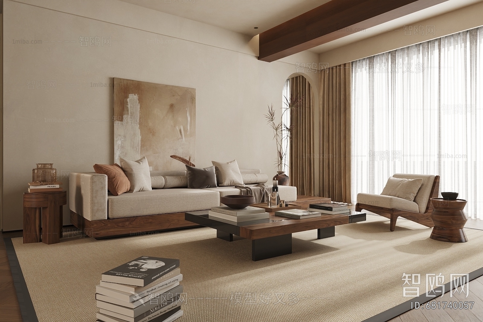 Wabi-sabi Style A Living Room