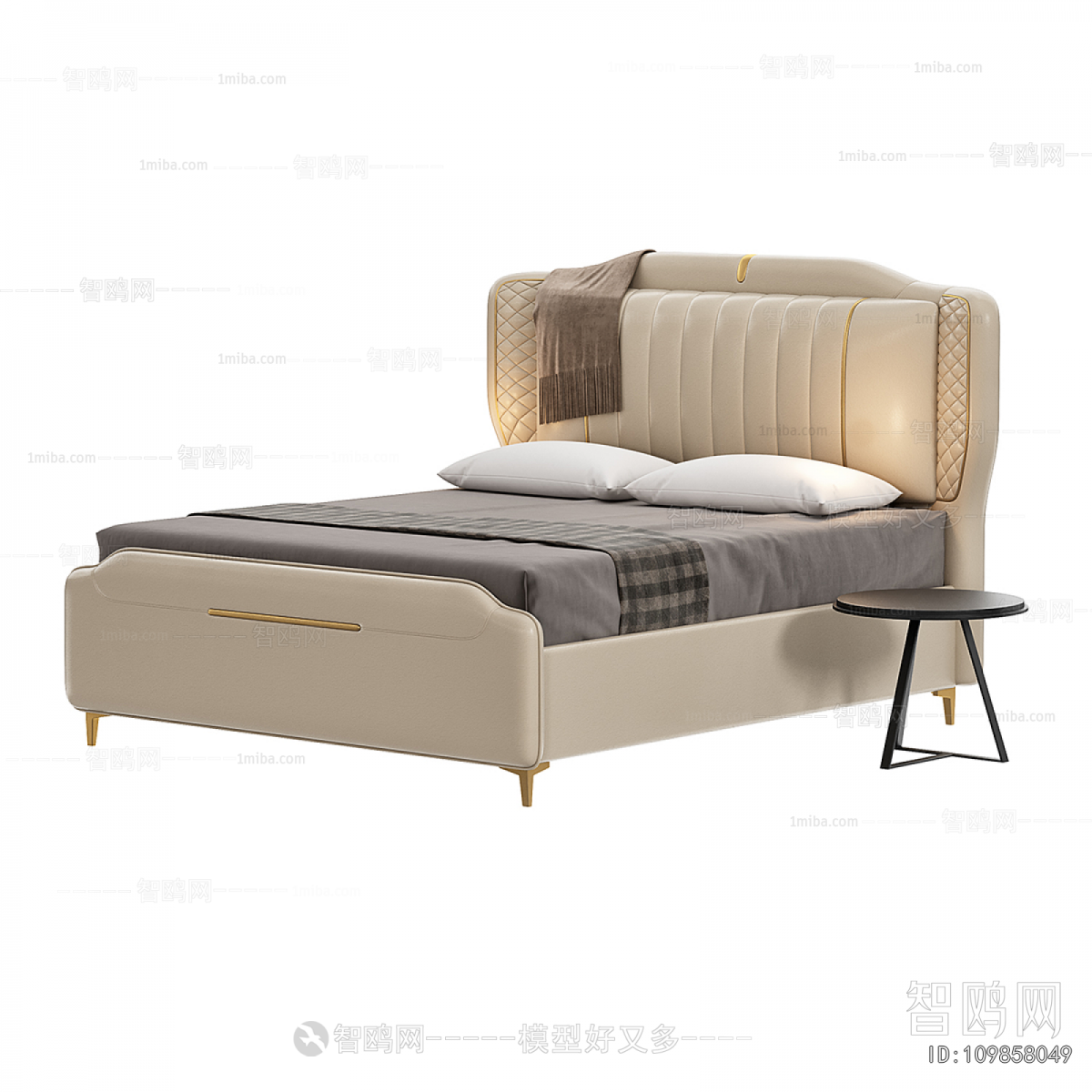 Simple European Style Double Bed