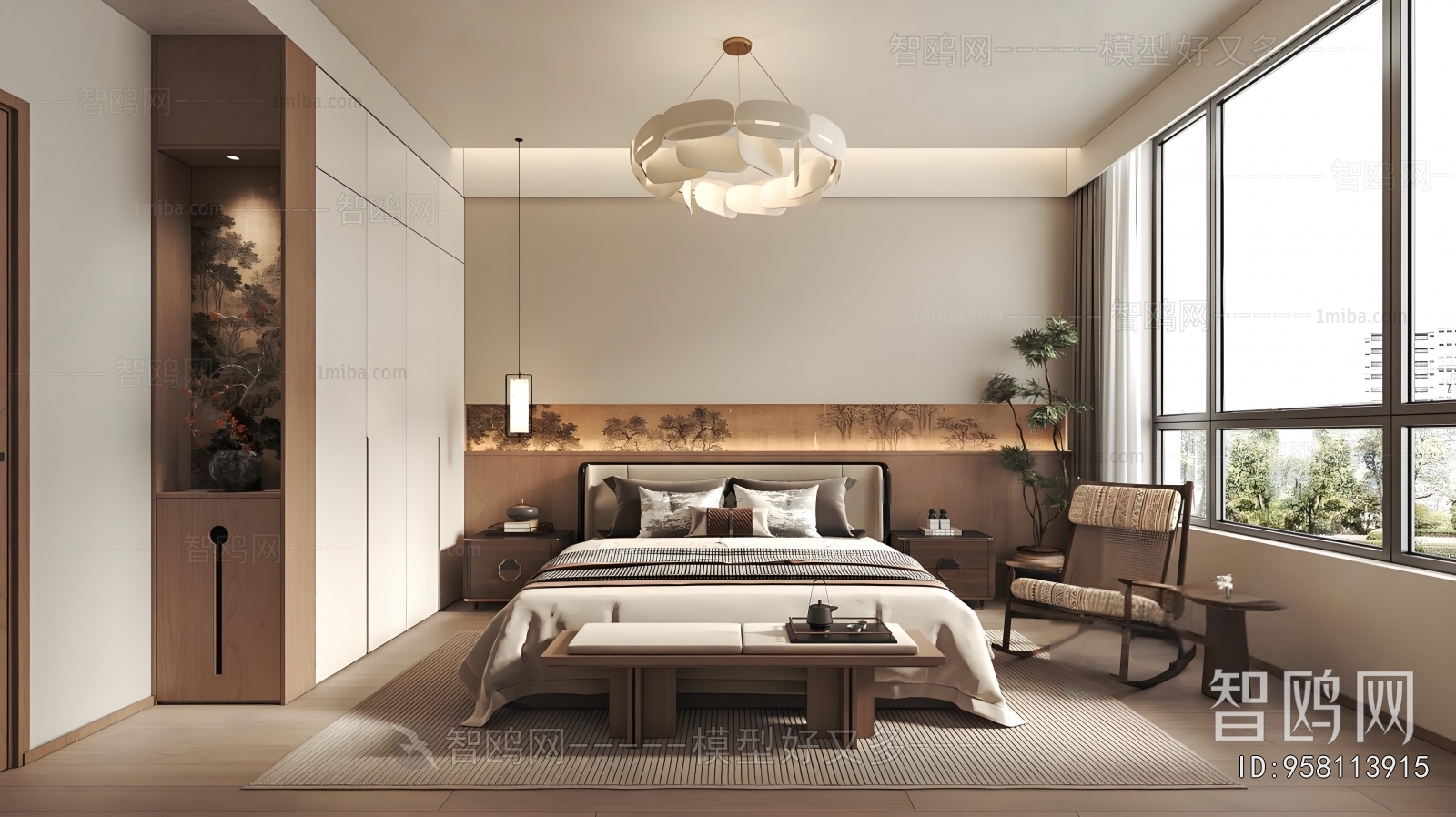 New Chinese Style Bedroom
