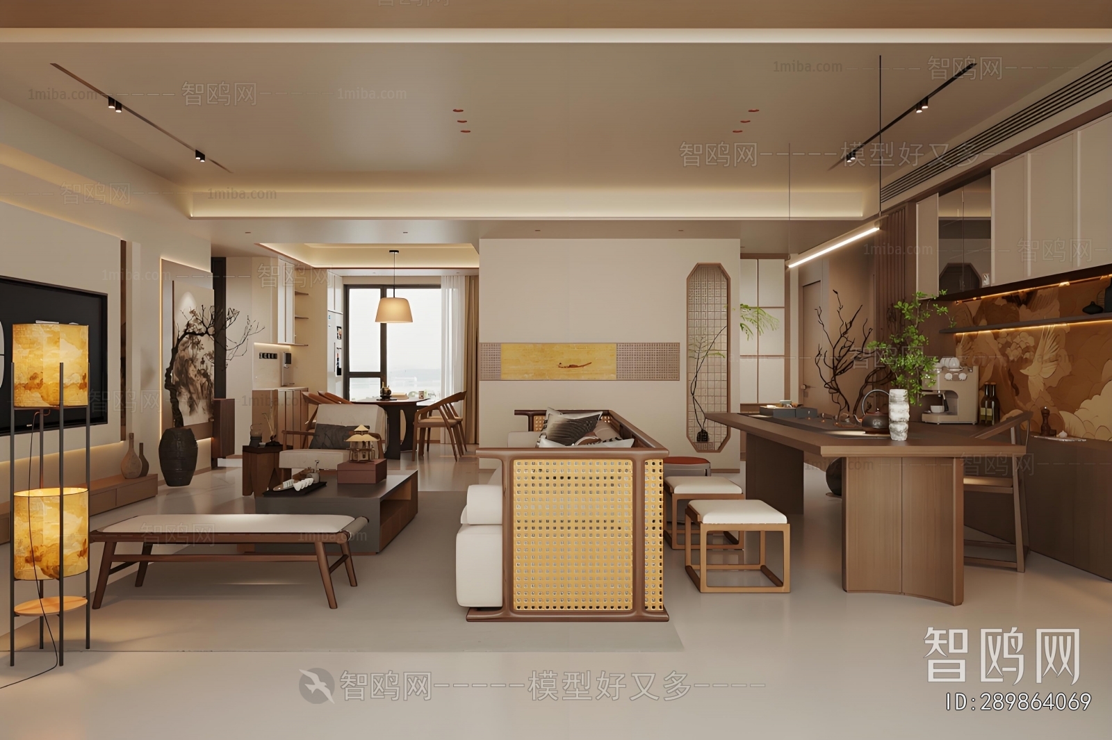 New Chinese Style A Living Room