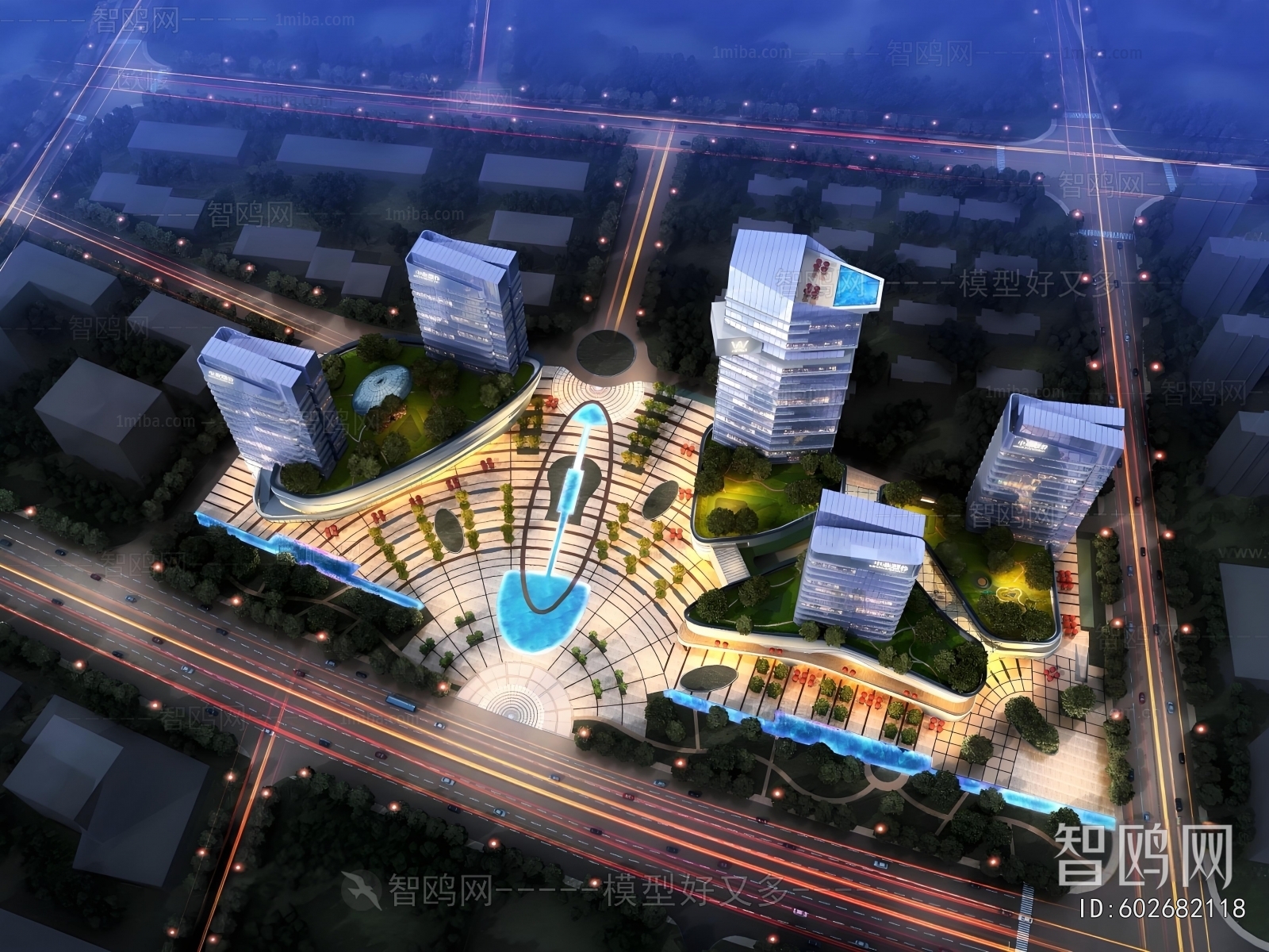 Modern Architectural Bird's-eye View Planning