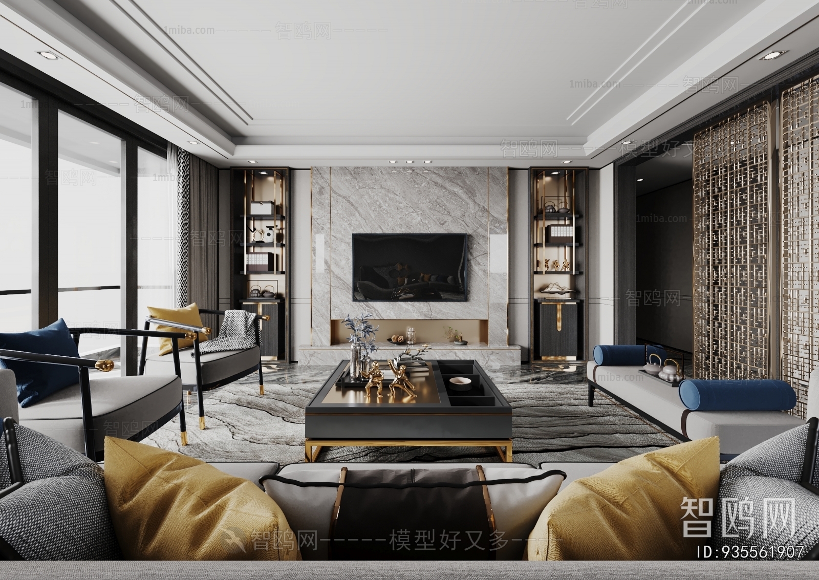 New Chinese Style A Living Room