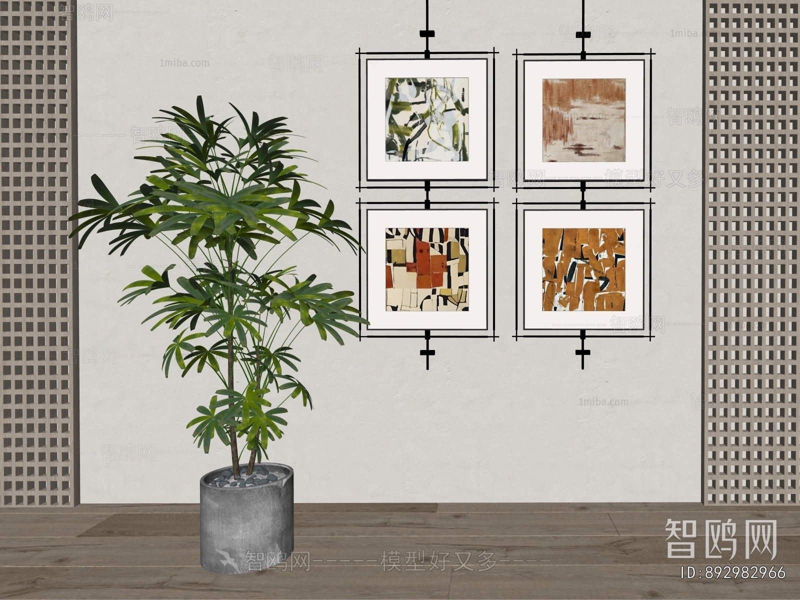 Modern Ground Green Plant Potted Plants