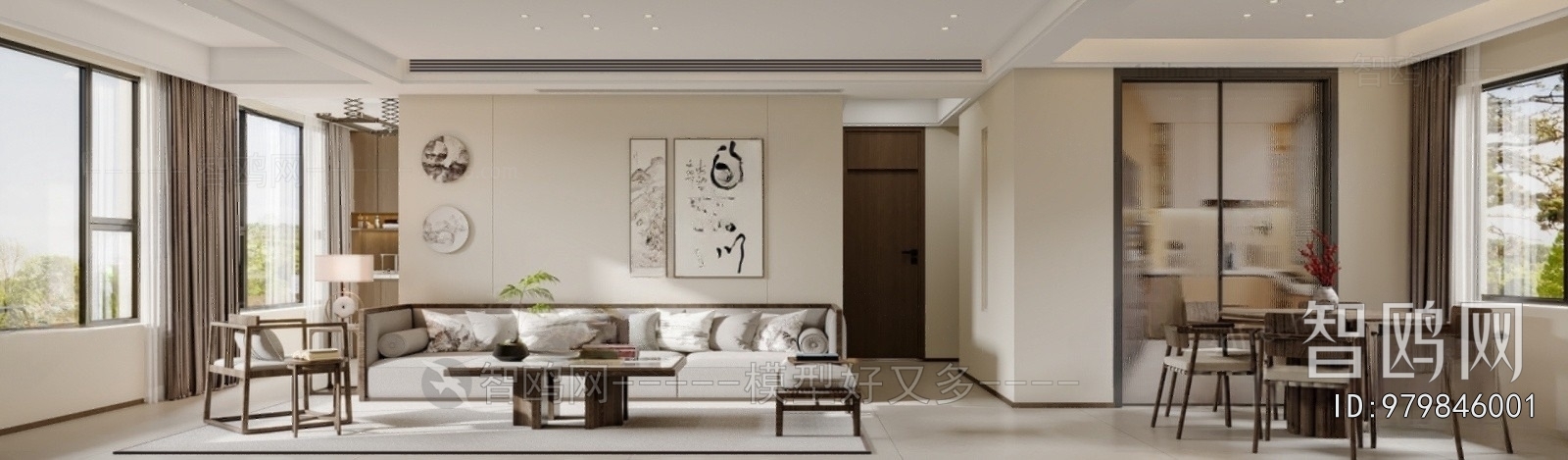 New Chinese Style A Living Room