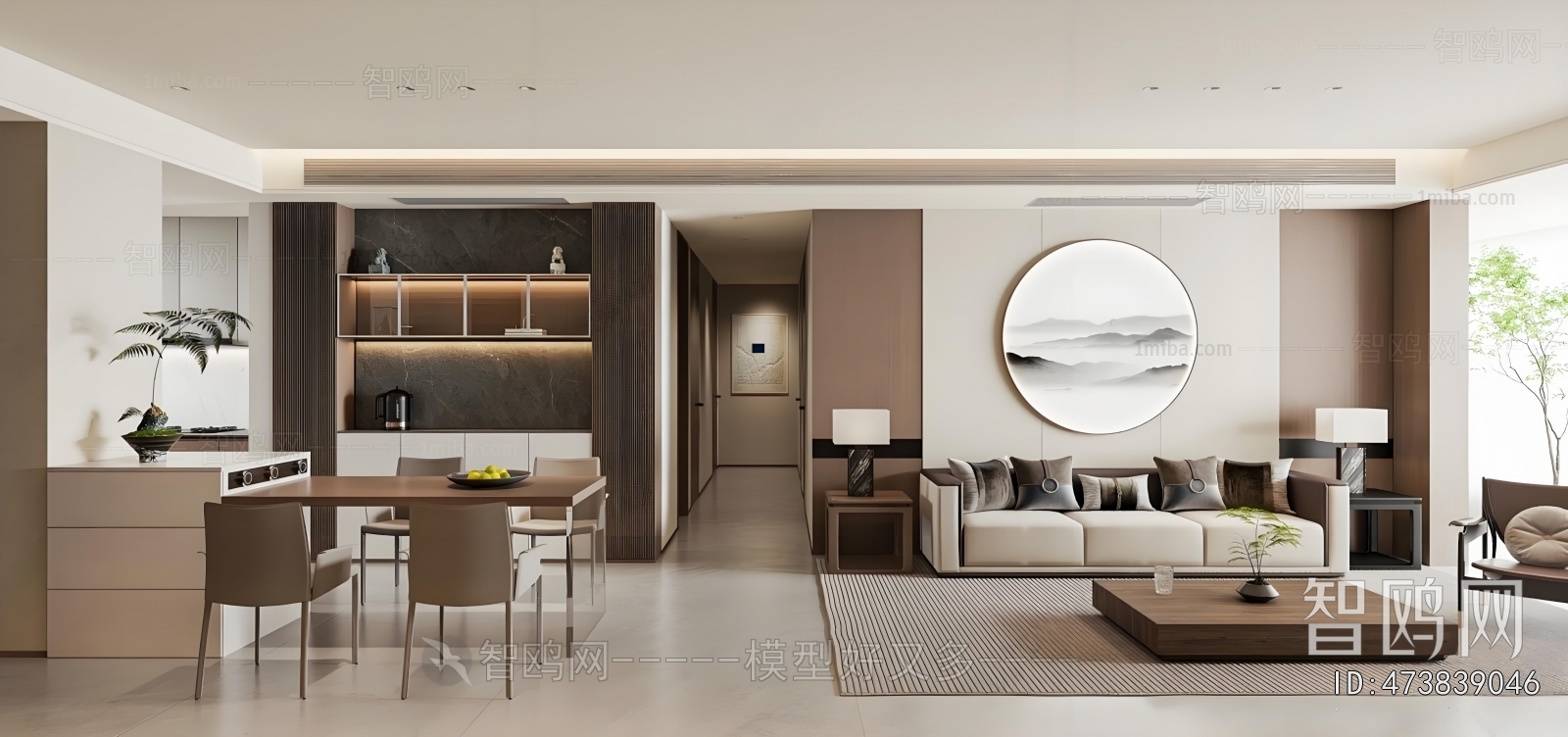 New Chinese Style A Living Room