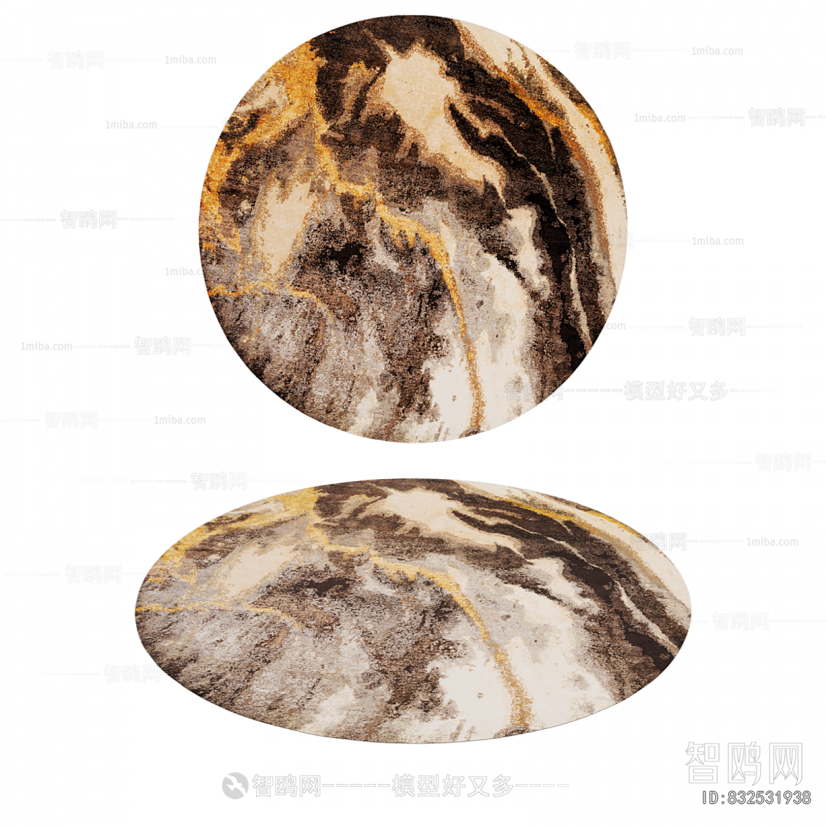 New Chinese Style Circular Carpet