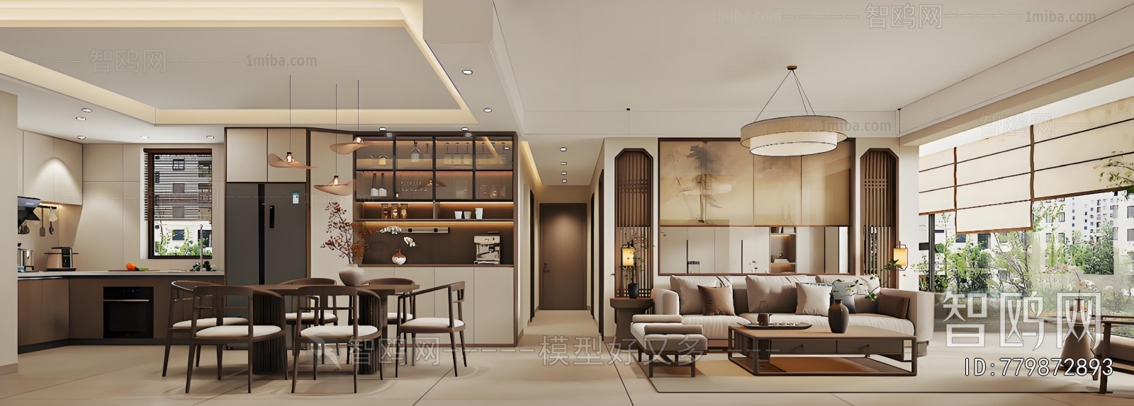 New Chinese Style A Living Room