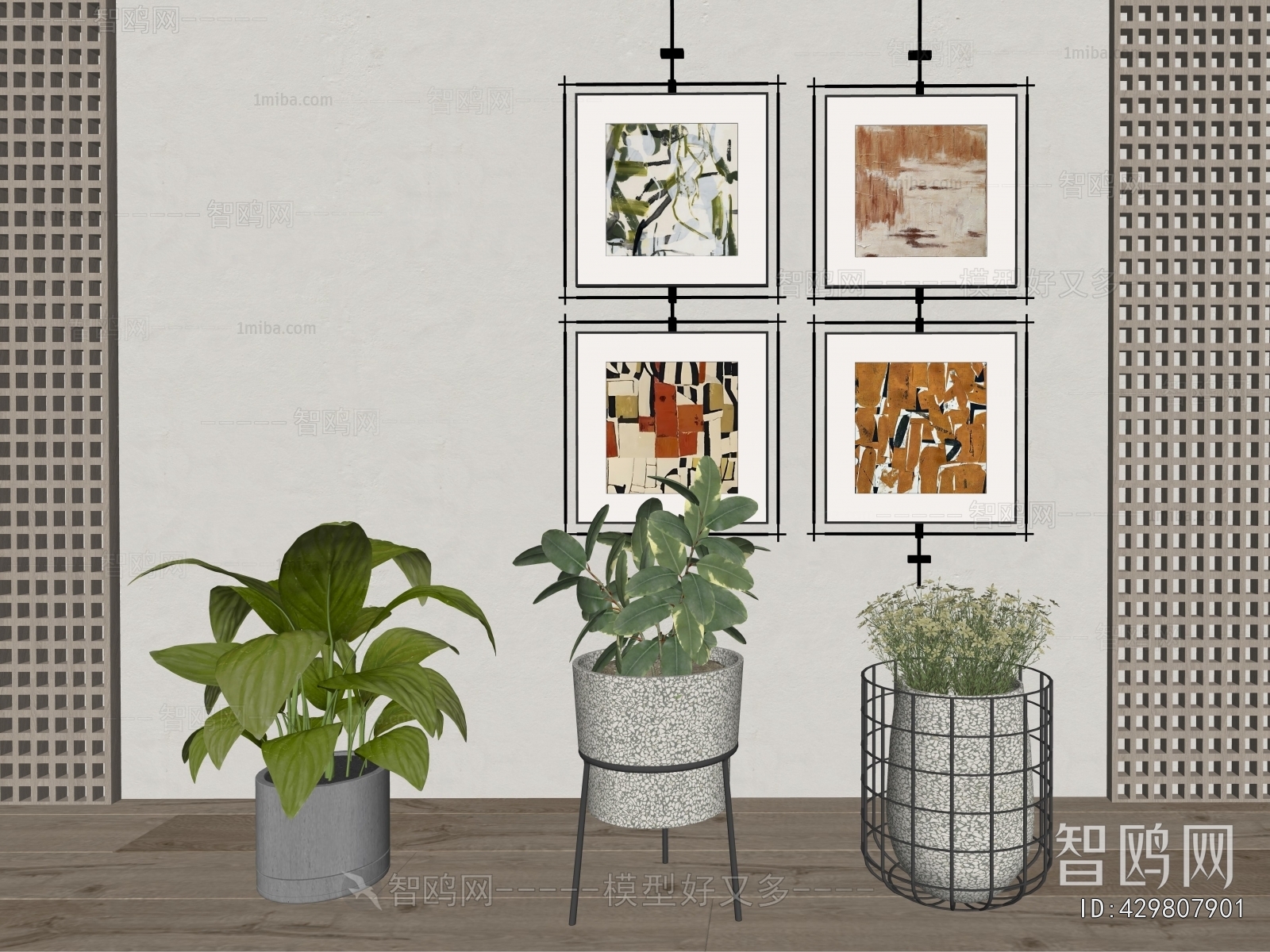 Modern Ground Green Plant Potted Plants