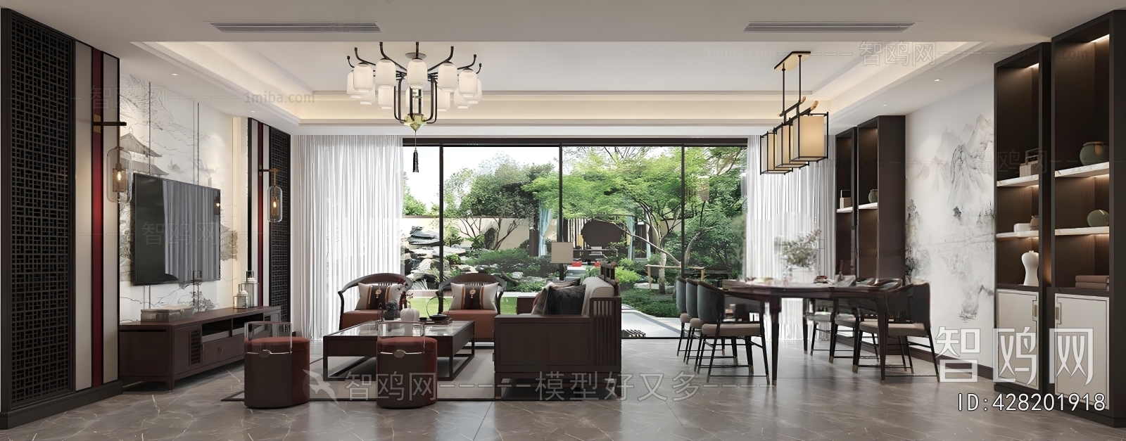 New Chinese Style A Living Room