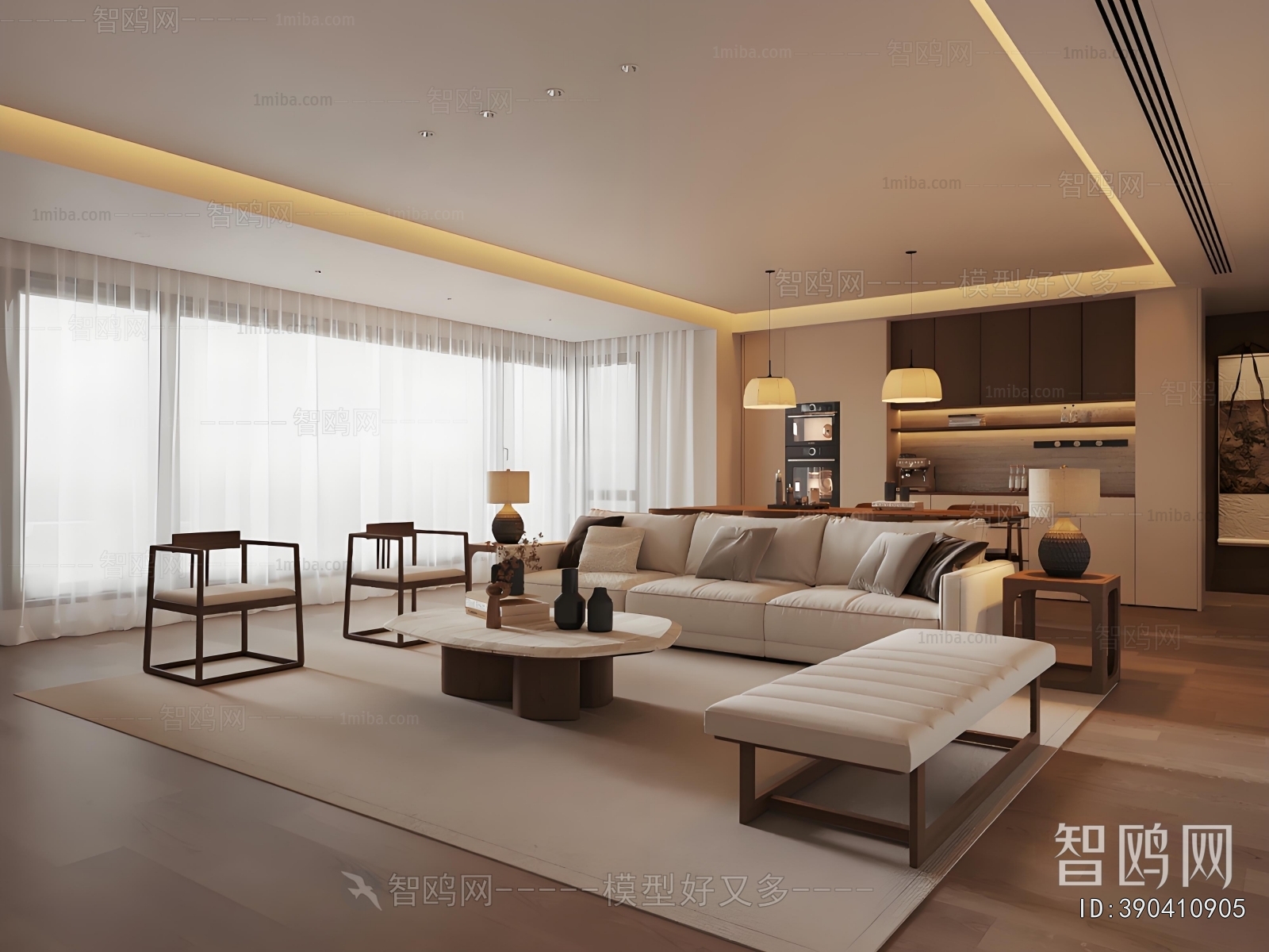 New Chinese Style A Living Room