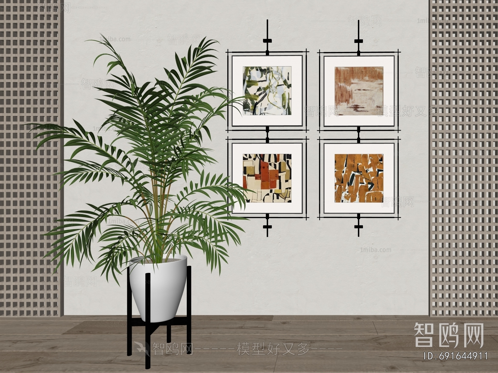 Modern Ground Green Plant Potted Plants