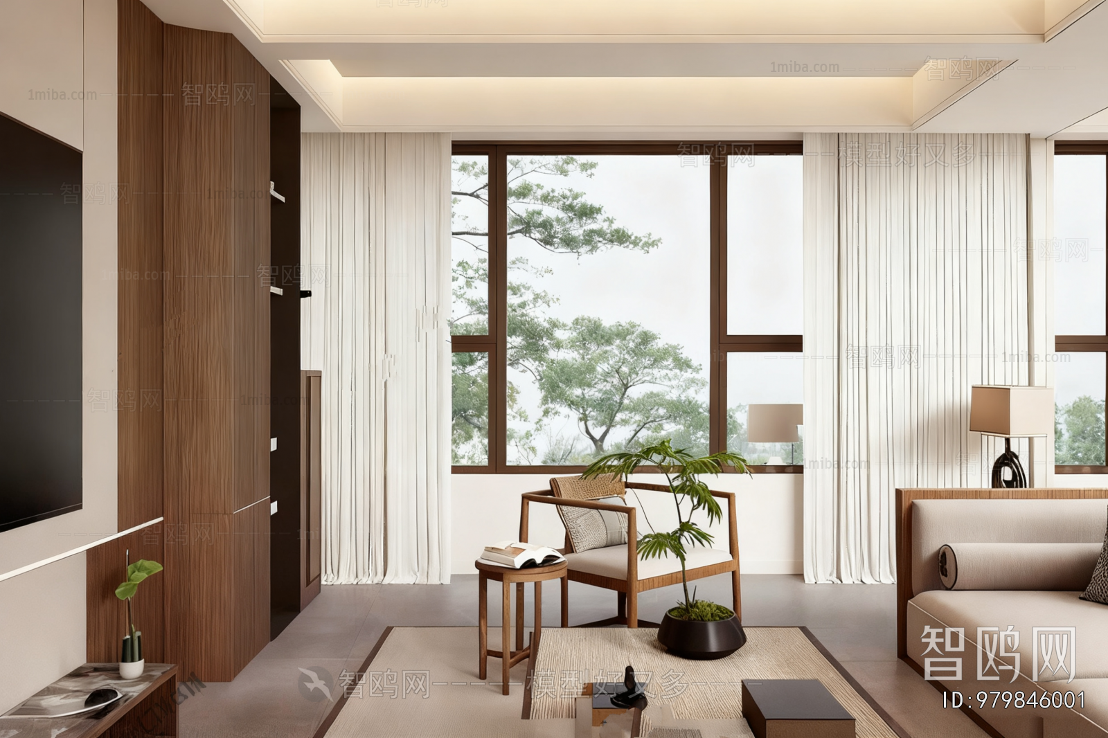 New Chinese Style A Living Room