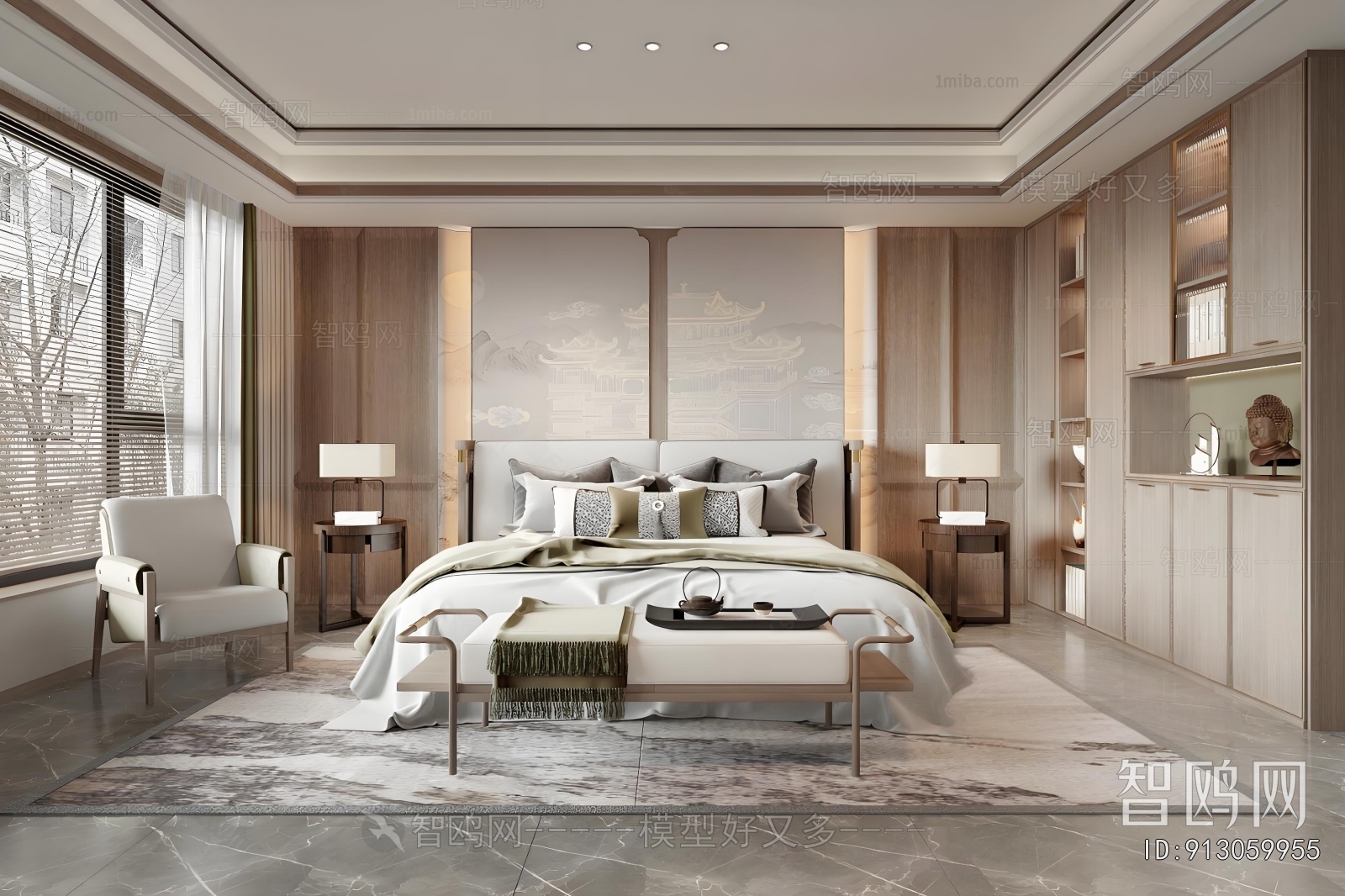 New Chinese Style Bedroom