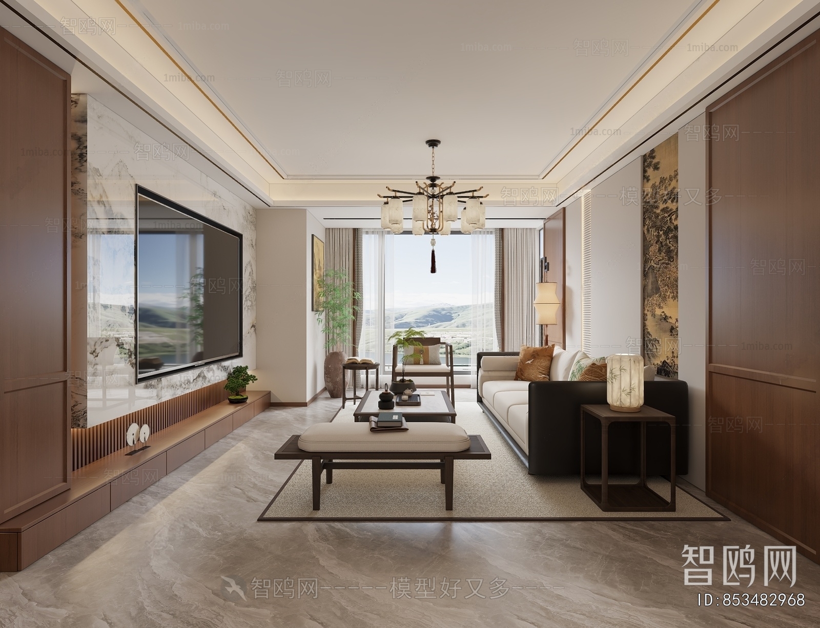 New Chinese Style A Living Room