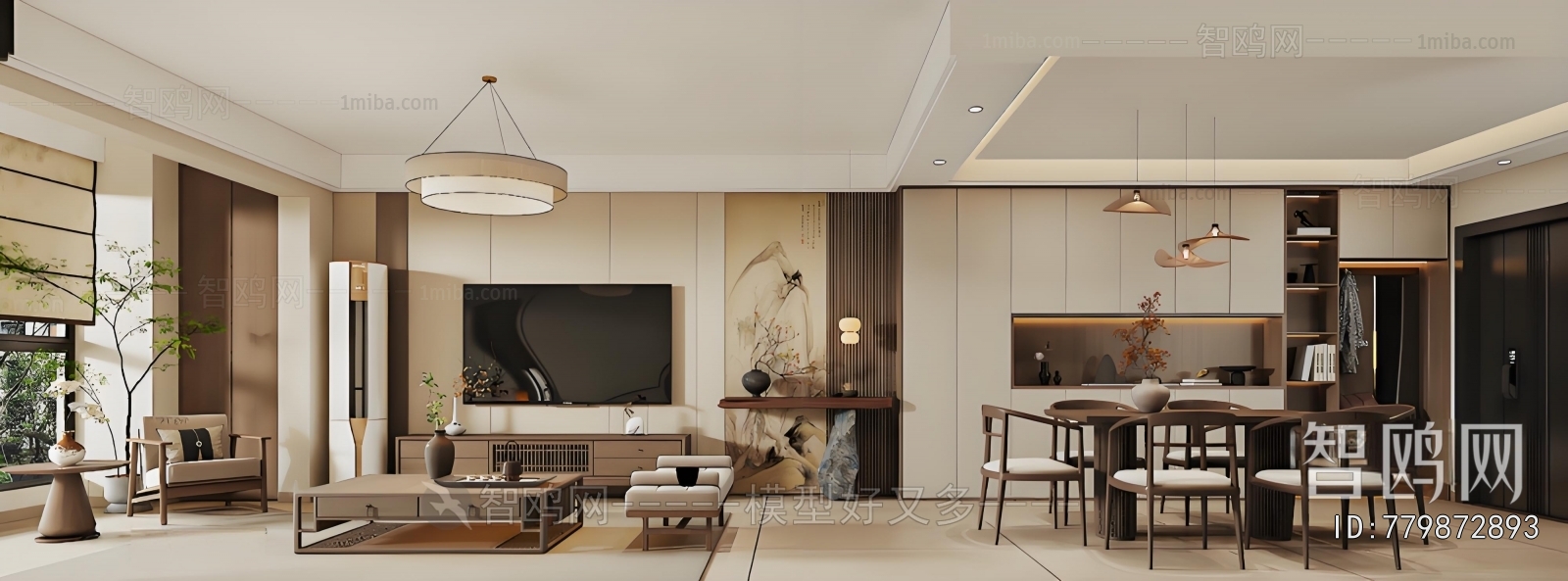 New Chinese Style A Living Room