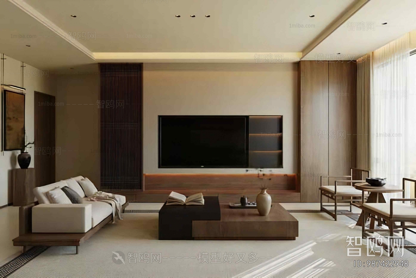 New Chinese Style A Living Room