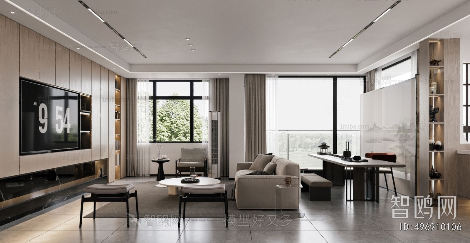 New Chinese Style A Living Room