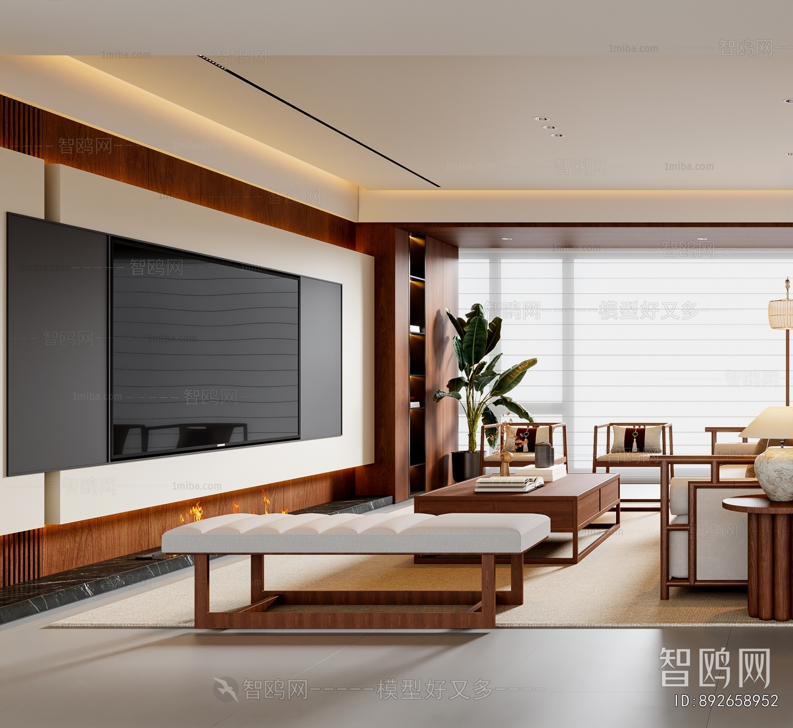 New Chinese Style A Living Room