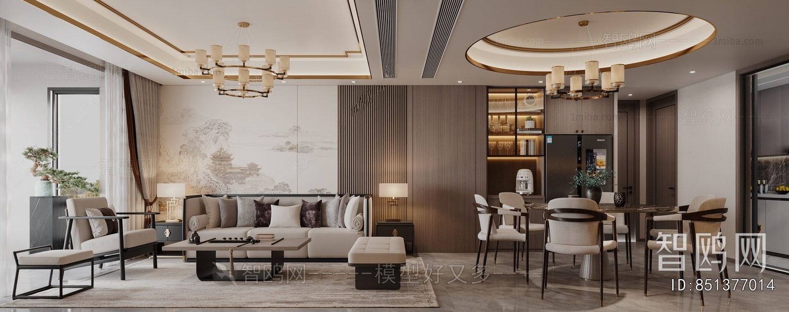 New Chinese Style A Living Room