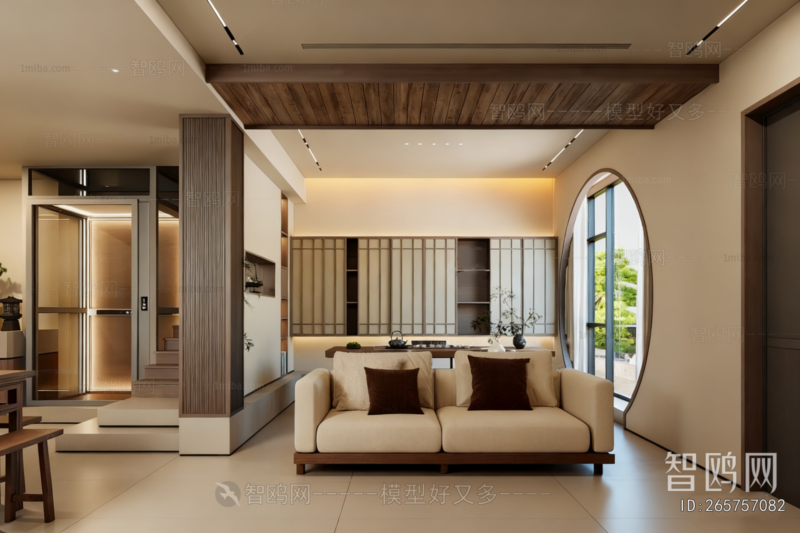 New Chinese Style A Living Room