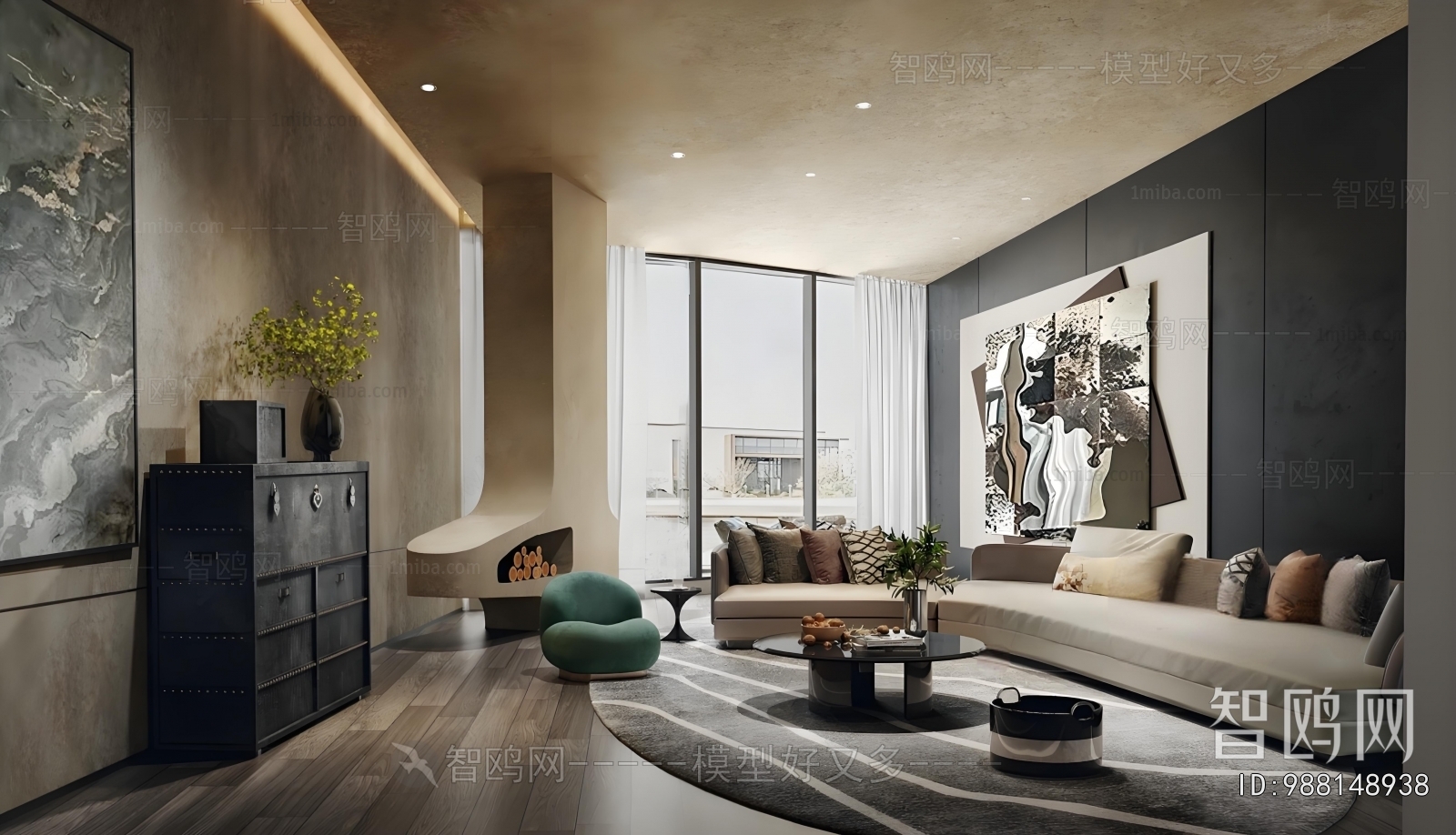 Wabi-sabi Style A Living Room