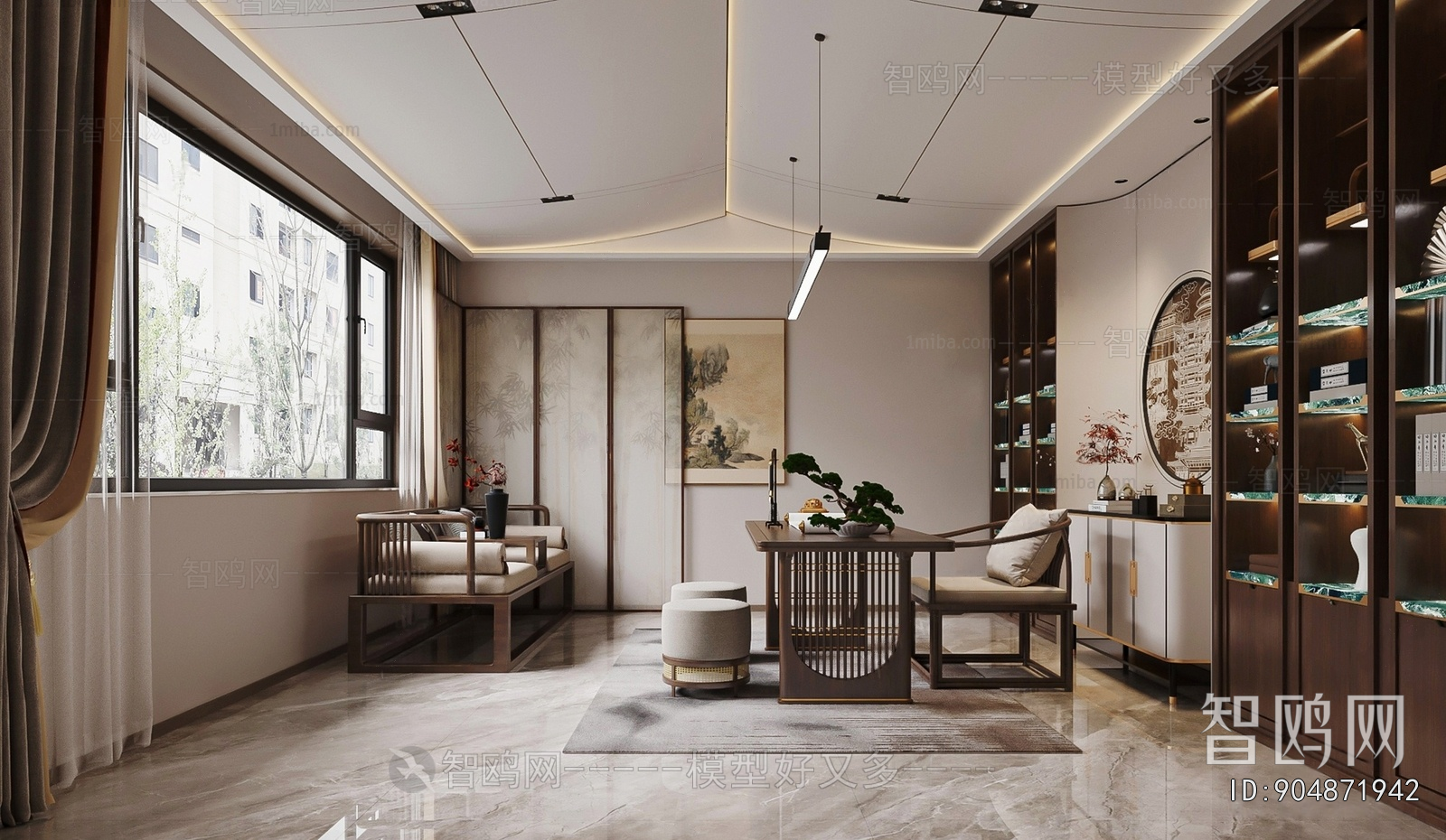 New Chinese Style Study Space