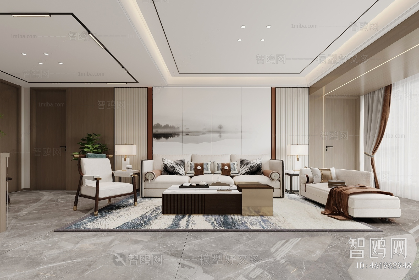 New Chinese Style A Living Room