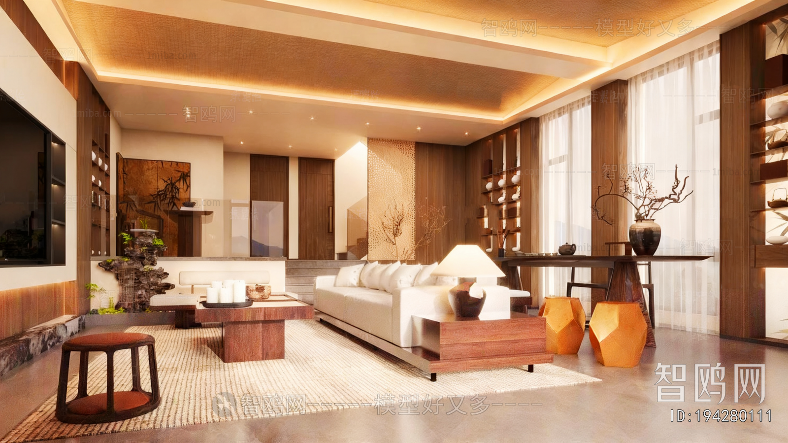 New Chinese Style A Living Room