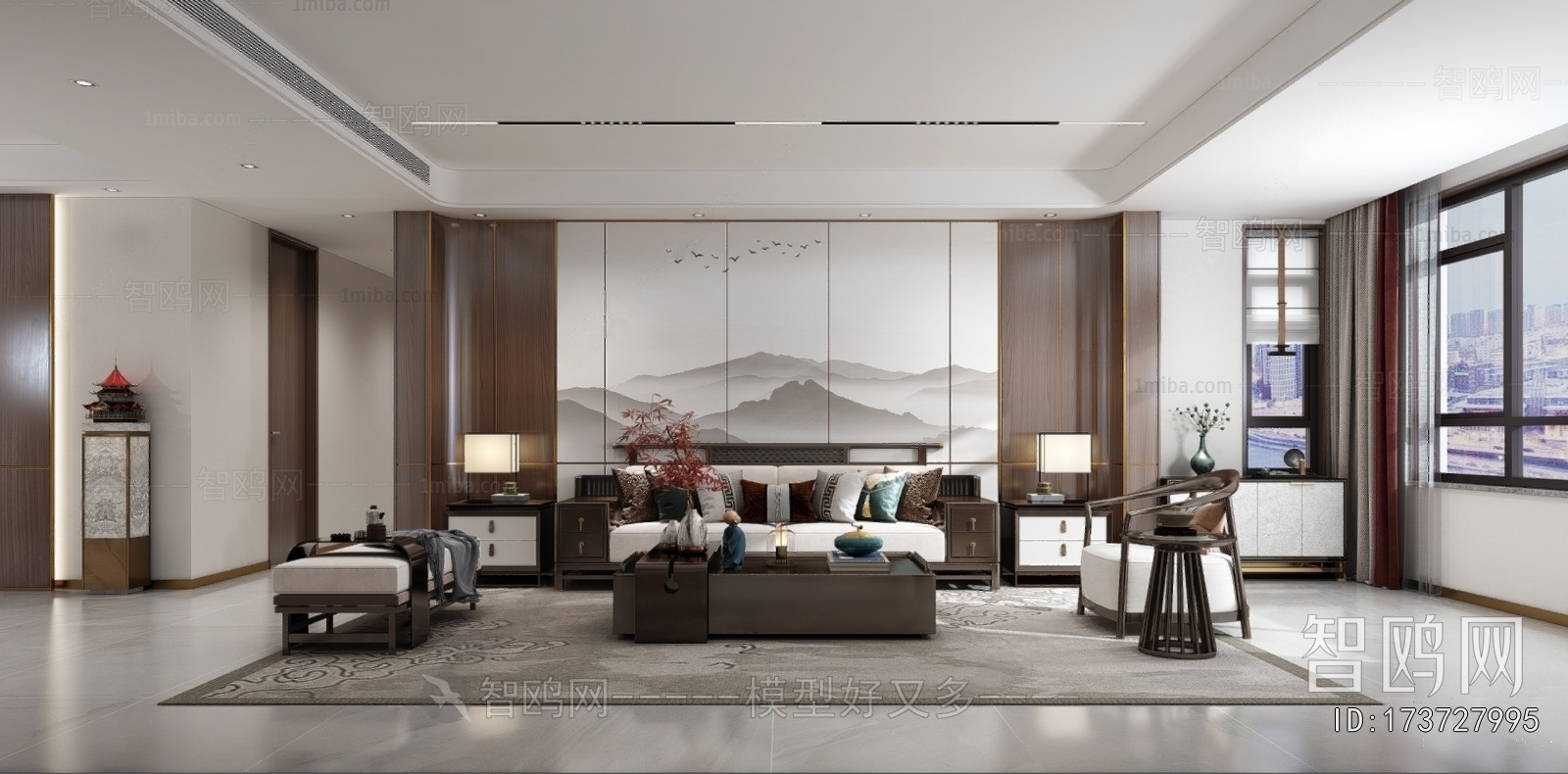 New Chinese Style A Living Room