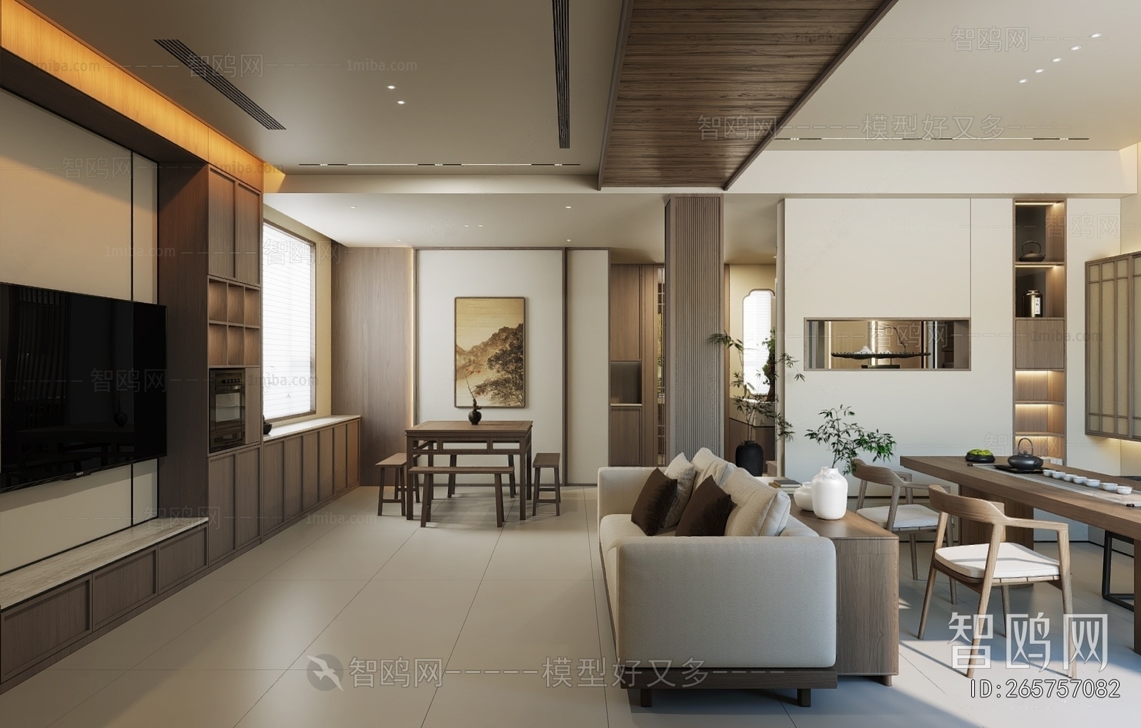 New Chinese Style A Living Room