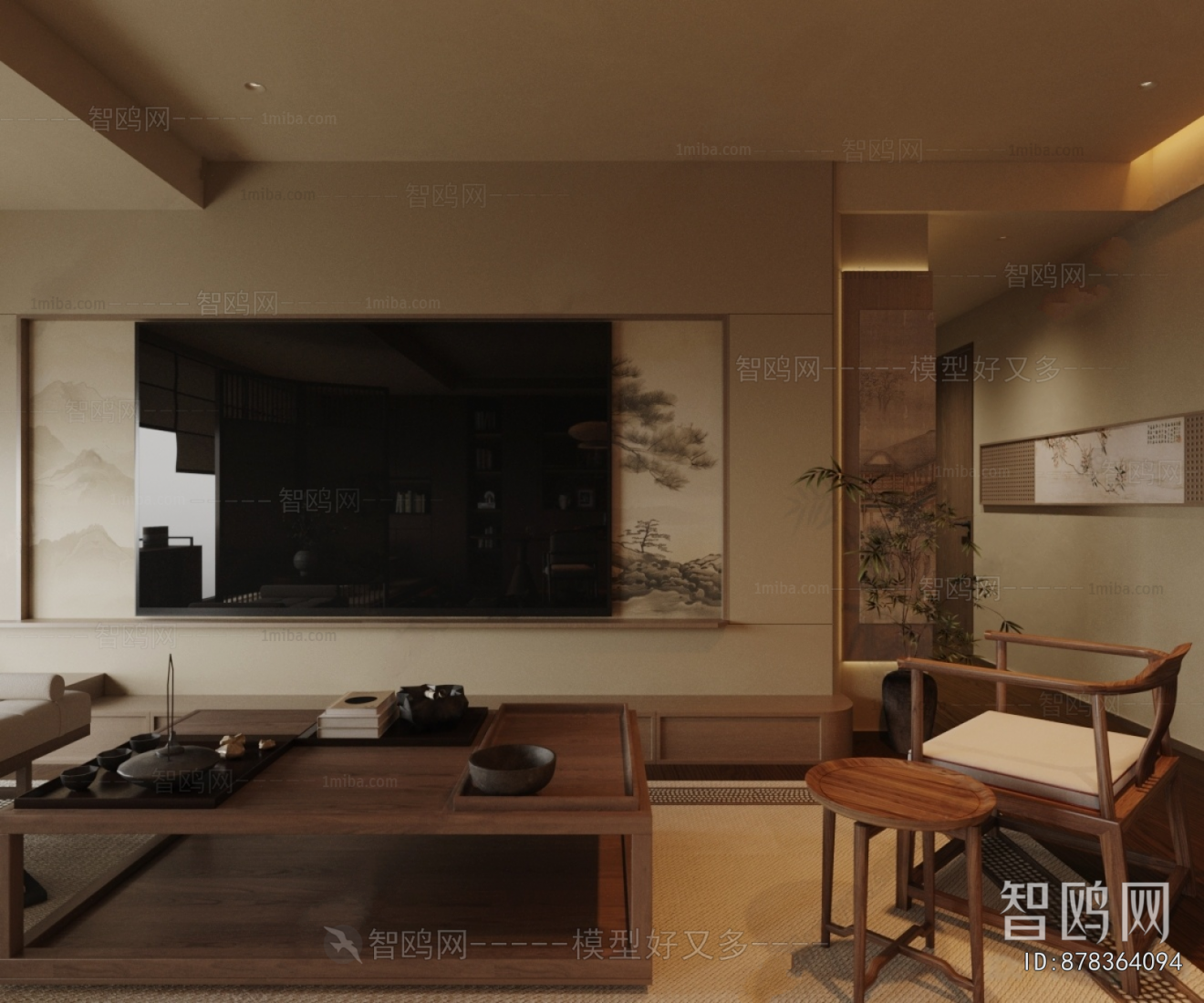 New Chinese Style A Living Room