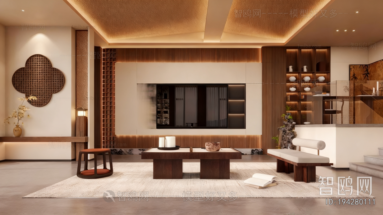 New Chinese Style A Living Room