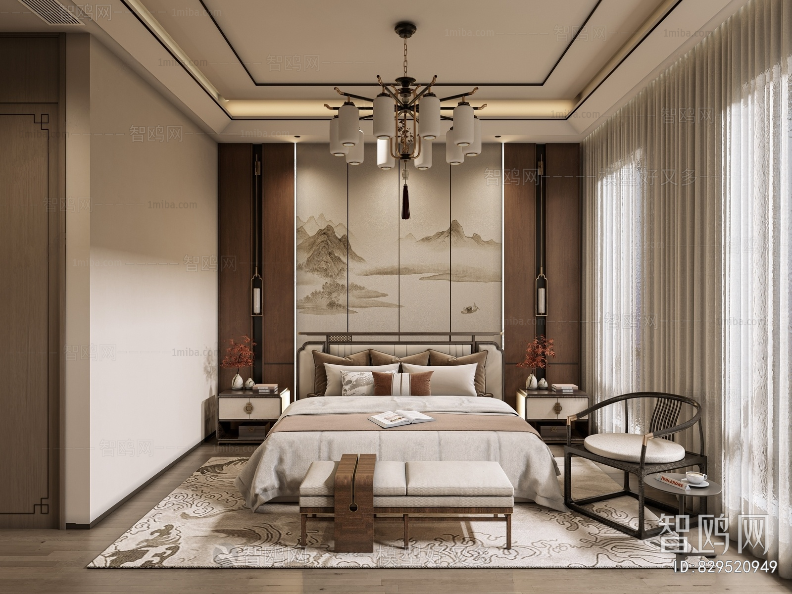 New Chinese Style Bedroom