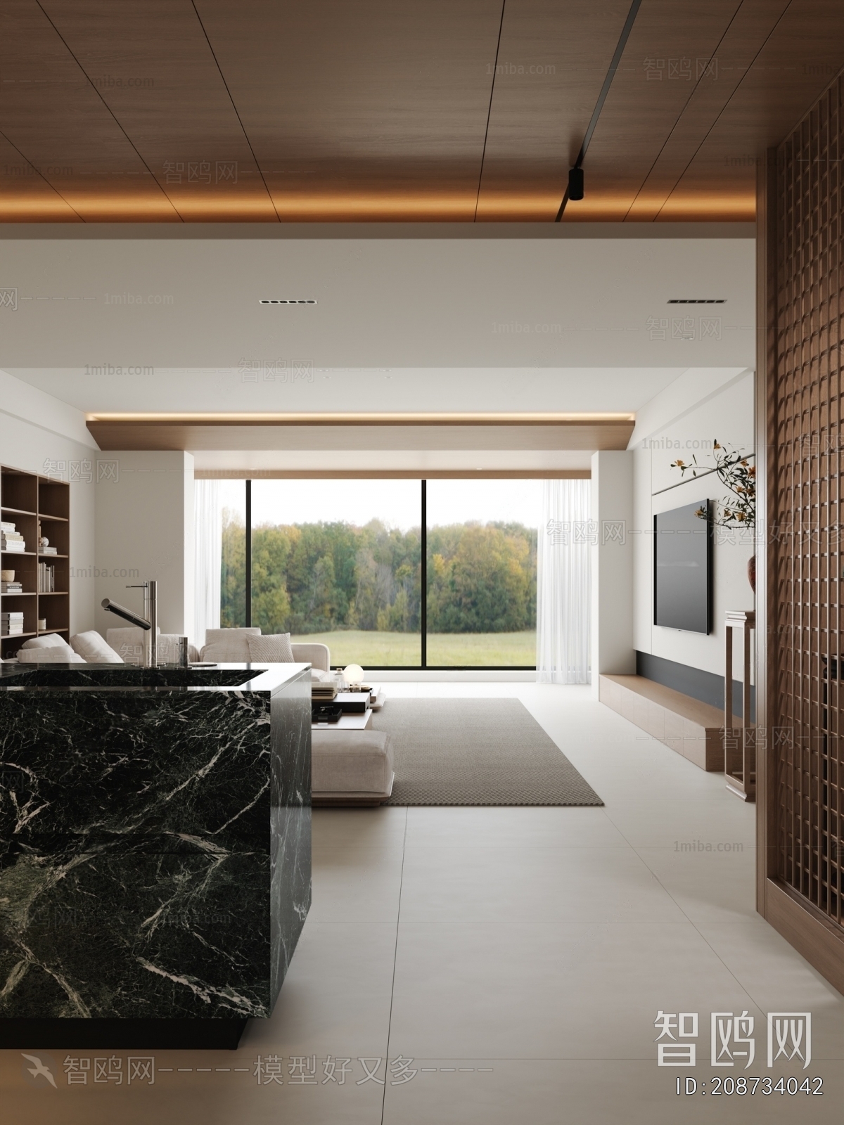 New Chinese Style A Living Room