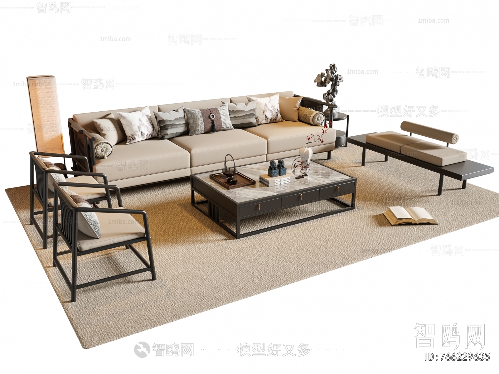 New Chinese Style Sofa Combination