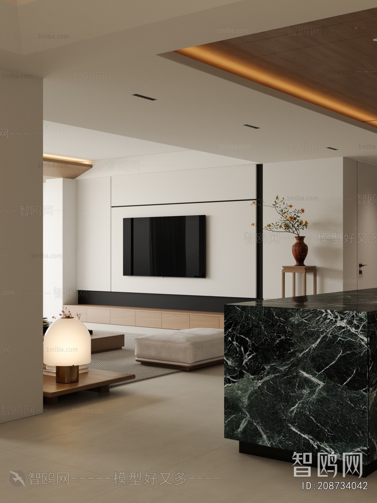 New Chinese Style A Living Room