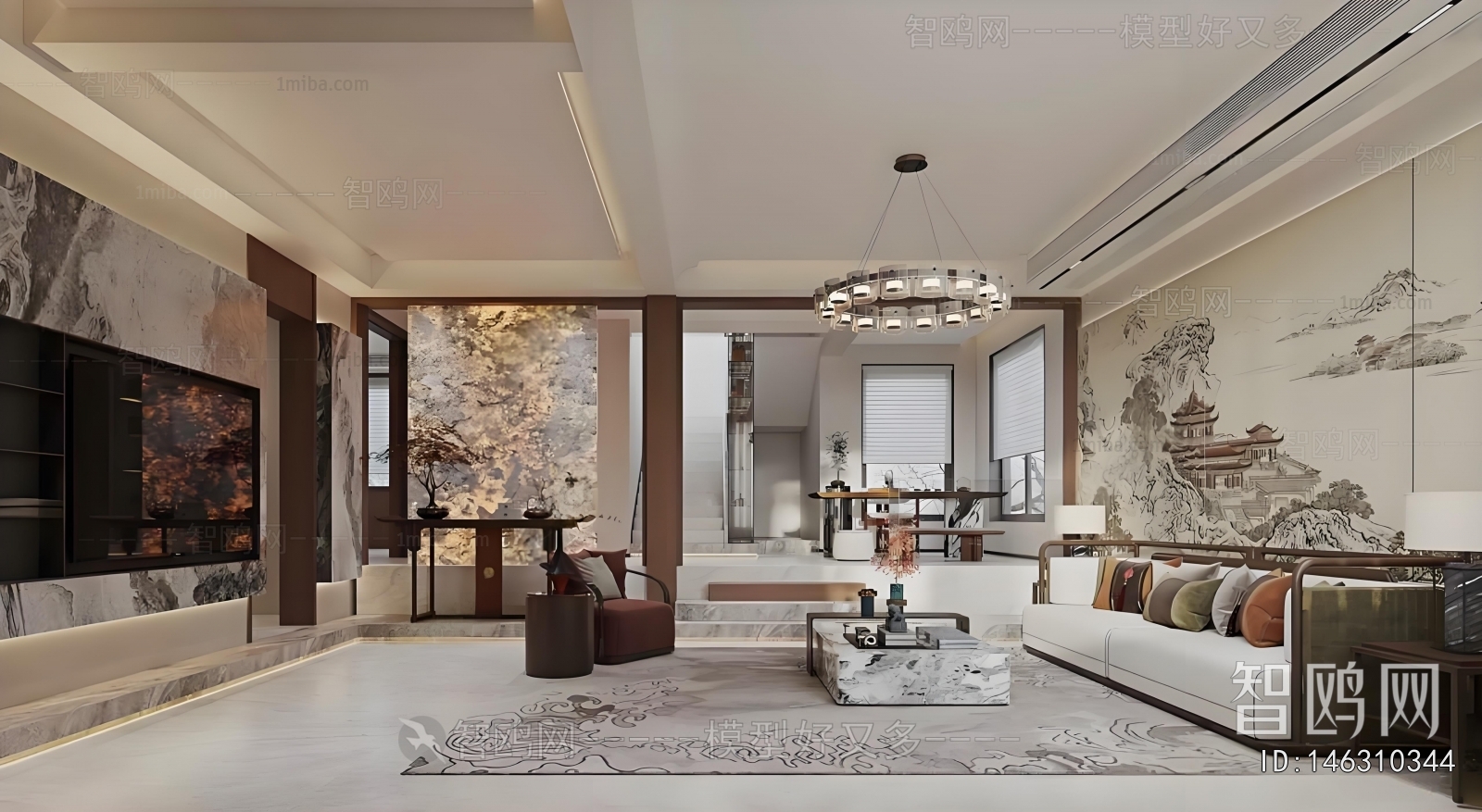 New Chinese Style A Living Room