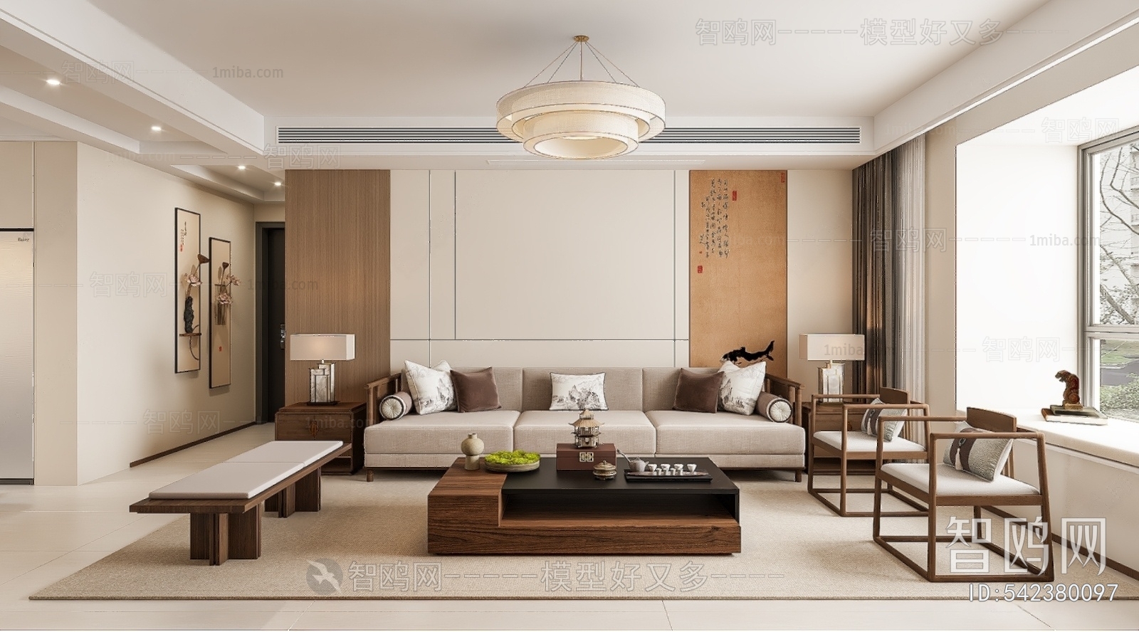 New Chinese Style A Living Room