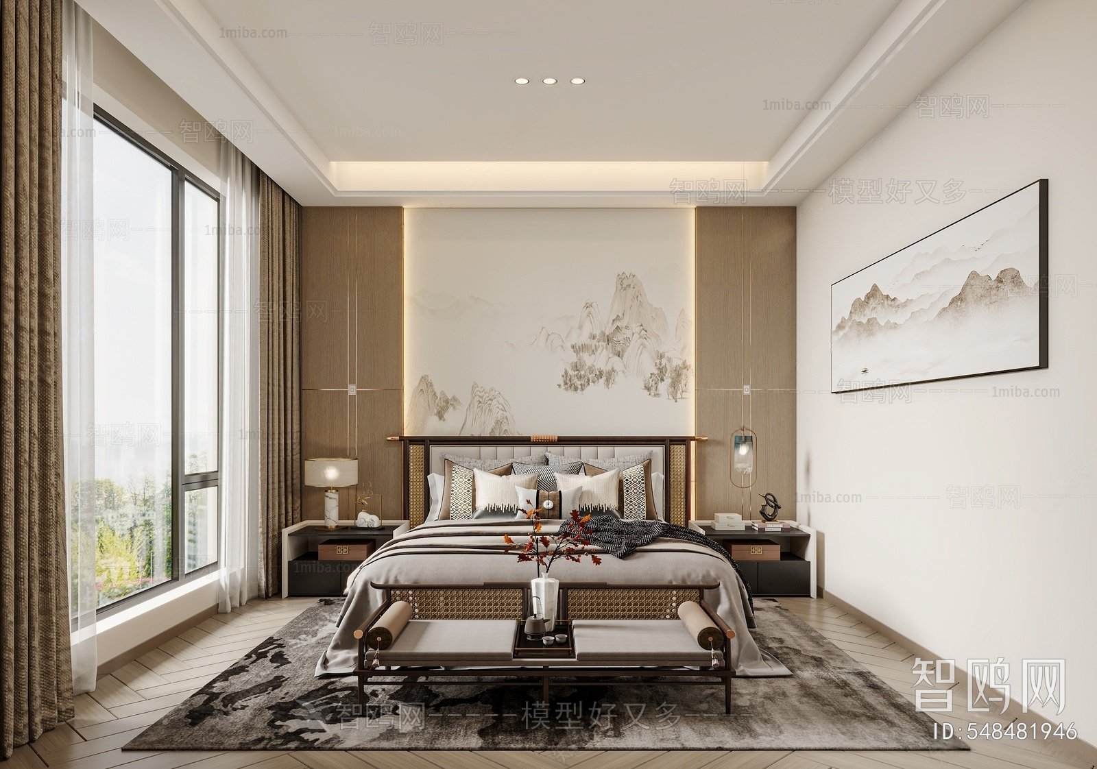 New Chinese Style Bedroom