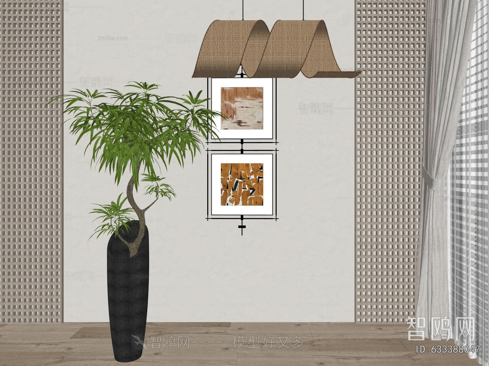 Modern Ground Green Plant Potted Plants