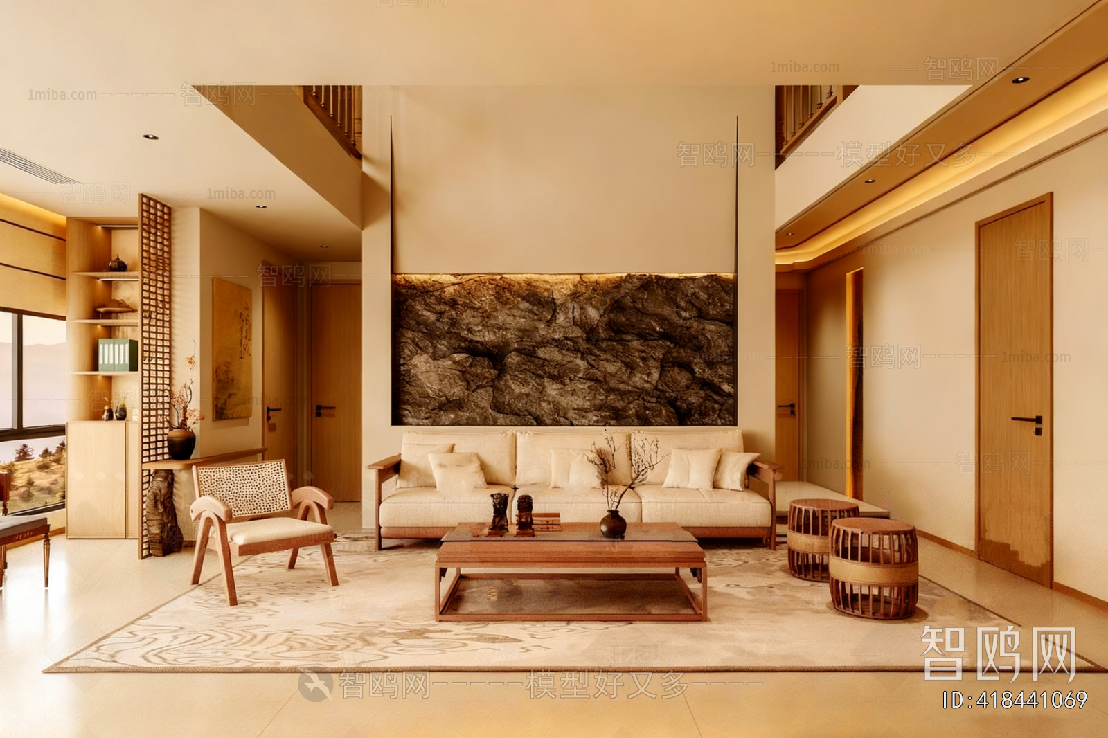 New Chinese Style A Living Room