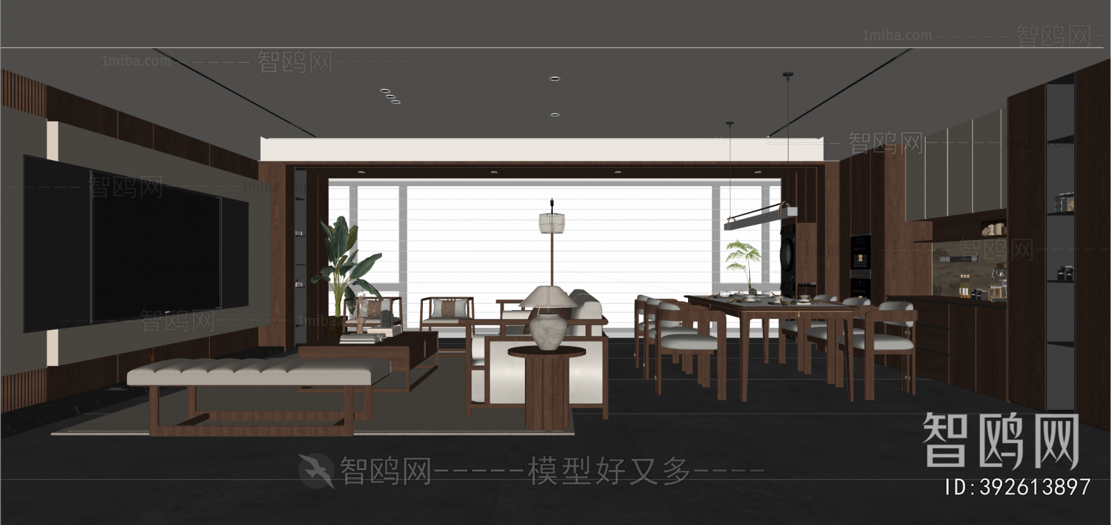 New Chinese Style A Living Room