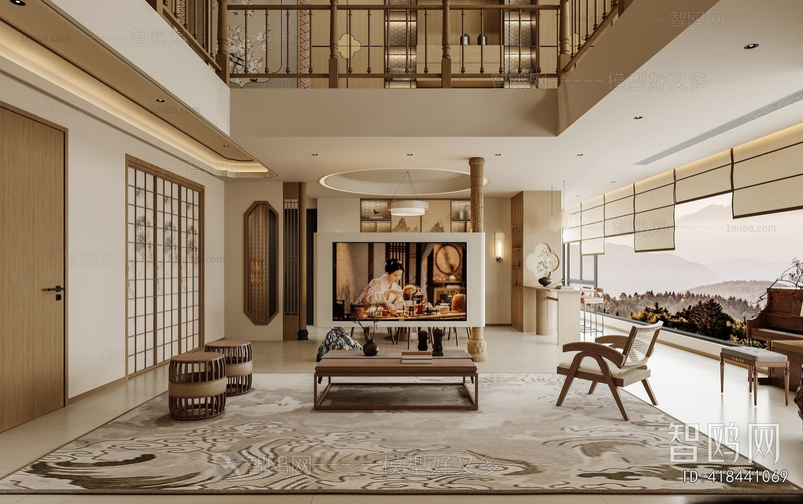 New Chinese Style A Living Room