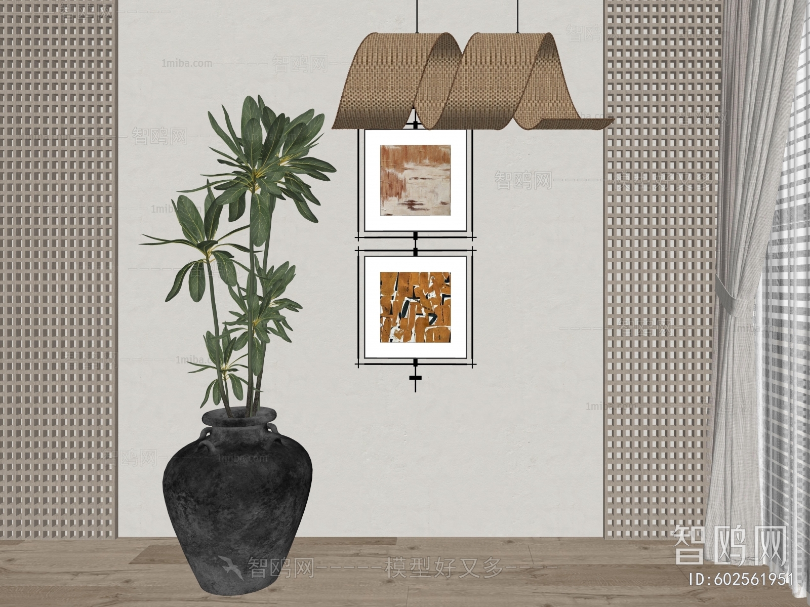 Modern Ground Green Plant Potted Plants