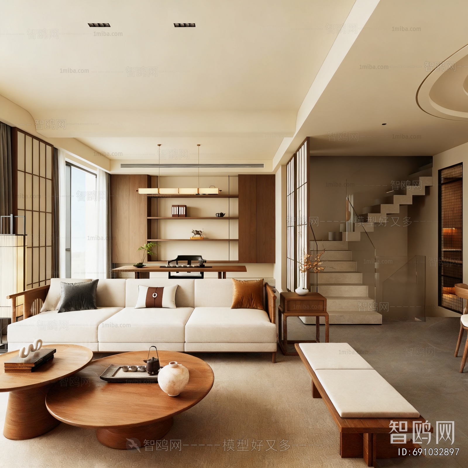 New Chinese Style A Living Room