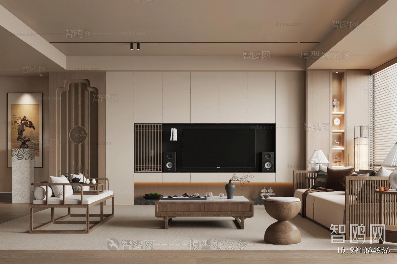 New Chinese Style A Living Room