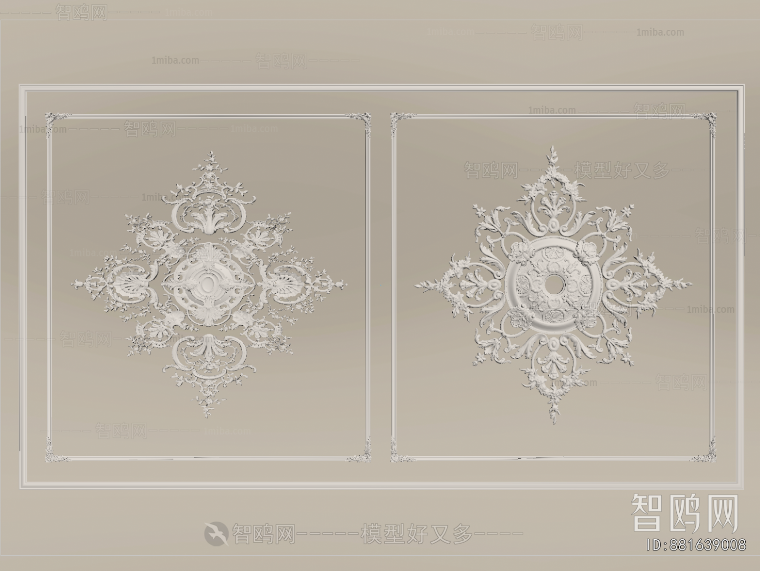 French Style Plaster Carved Top Plate