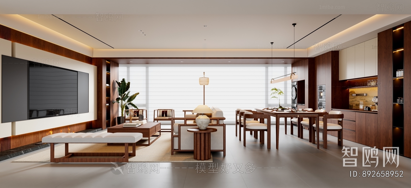 New Chinese Style A Living Room