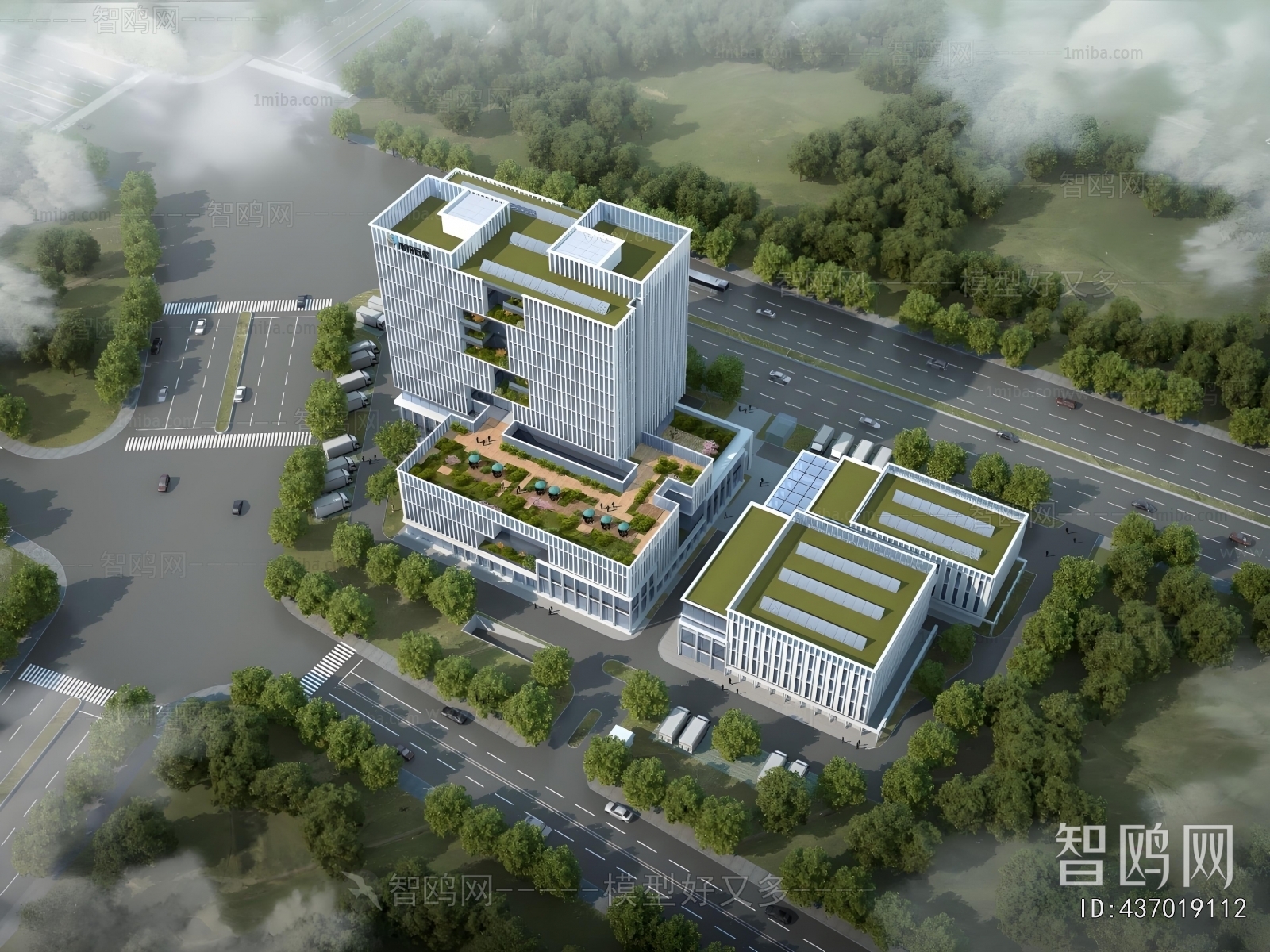 Modern Architectural Bird's-eye View Planning