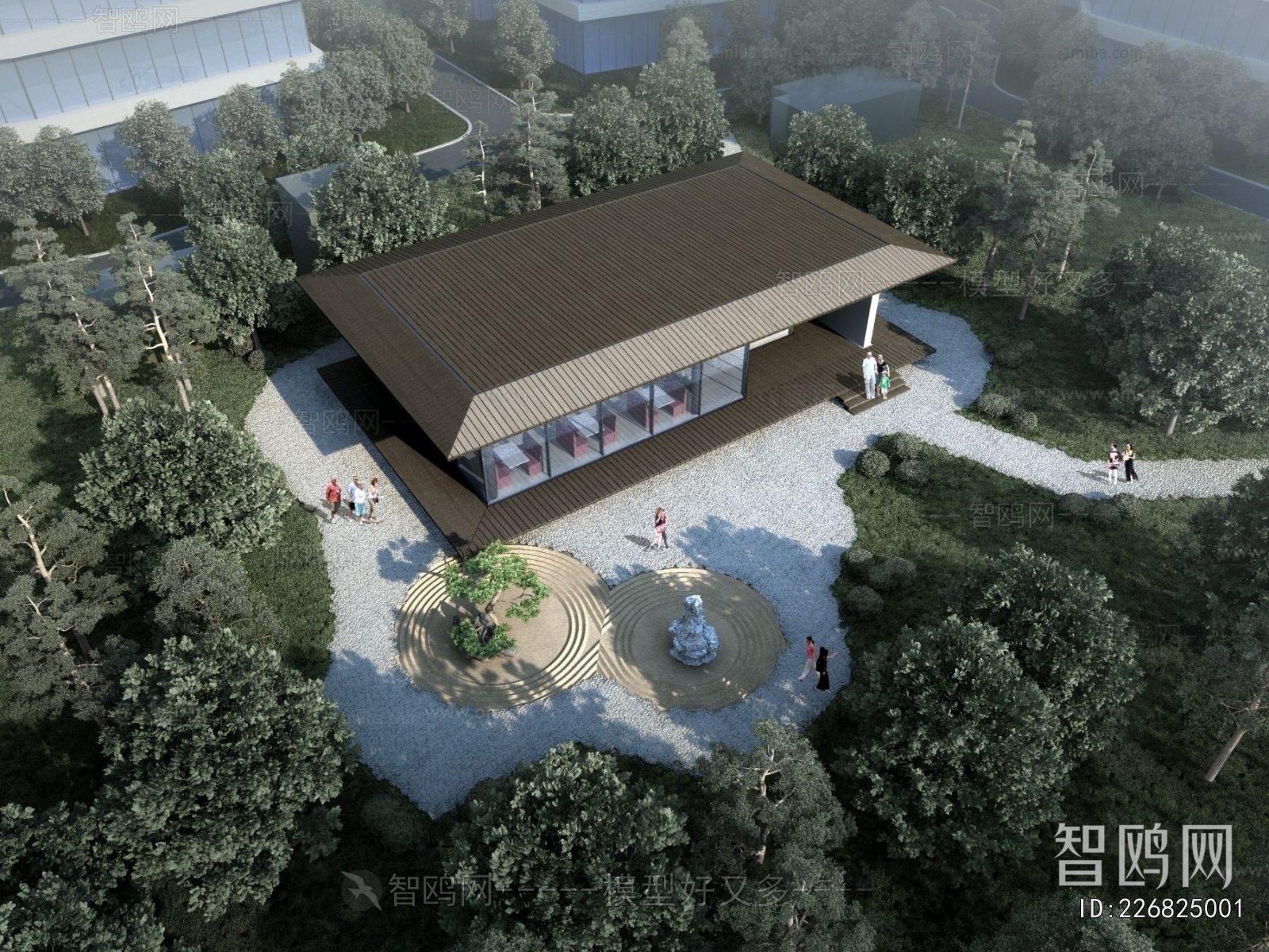 New Chinese Style Architectural Bird's-eye View Planning